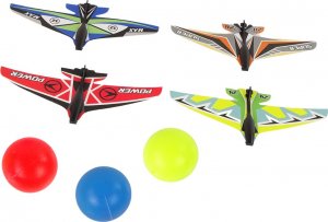 LeanToys Pistolet na Kulki Wyrzutnia Samolotów 2w1 z podajnikiem 4 Samoloty 2