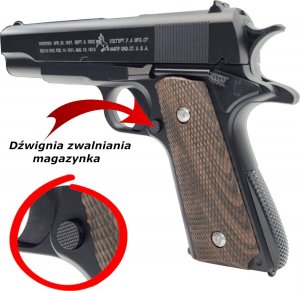 LeanToys Pistolet Metalowy Na Kulki COLT M1911 100% Metal REPLIKA ASG 6