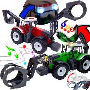 LeanToys Ciągnik Traktor Na Baterie Zestaw Farmera Ruchoma Łyżka i WidłyŚwiatłoDźwięk 1