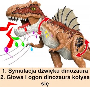 LeanToys Jurassic World SPINOZAUR Dinozaur Na Baterie Chodzący #Ryczy # Znosi Jaja# 4
