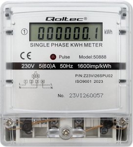 Qoltec Jednofazowy elektroniczny licznik | miernik zużycia energii | 230V | LCD 2