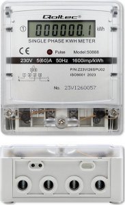 Qoltec Jednofazowy elektroniczny licznik | miernik zużycia energii | 230V | LCD 5