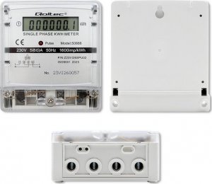 Qoltec Jednofazowy elektroniczny licznik | miernik zużycia energii | 230V | LCD 6