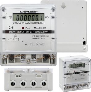 Qoltec Jednofazowy elektroniczny licznik | miernik zużycia energii | 230V | LCD 10