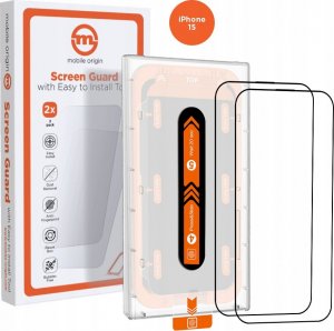 MOBILE ORIGIN Mobile Origin Orange Screen Guard iPhone 15 with easy applicator, 2 pack 1