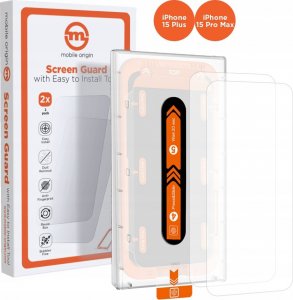 MOBILE ORIGIN Mobile Origin Orange Screen Guard iPhone 15 Pro Max/15 Plus with easy applicator, 2 pack 1