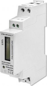 Qoltec Jednofazowy elektroniczny licznik | miernik zużycia energii na szynę DIN | 230V | LCD | 2P | Slim 1