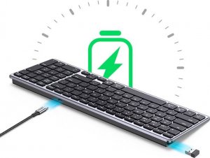 Klawiatura Ugreen Bezprzewodowa Klawiatura Membranowa UGREEN KU005 2.4G+BT (Srebrno-czarna) 6
