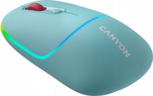 Mysz Canyon CANYON MW-22, 2 in 1 Wireless optical mouse with 4 buttons,Silent switch for right/left keys,DPI 800/1200/1600, 2 mode(BT/ 2.4GHz), 650mAh Li-poly battery,RGB backlight,Dark cyan, cable length 0.8m, 110*62*34.2mm, 0.085kg 2