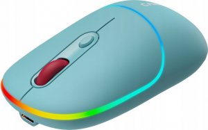 Mysz Canyon CANYON MW-22, 2 in 1 Wireless optical mouse with 4 buttons,Silent switch for right/left keys,DPI 800/1200/1600, 2 mode(BT/ 2.4GHz), 650mAh Li-poly battery,RGB backlight,Dark cyan, cable length 0.8m, 110*62*34.2mm, 0.085kg 3