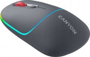 Mysz Canyon CANYON MW-22, 2 in 1 Wireless optical mouse with 4 buttons,Silent switch for right/left keys,DPI 800/1200/1600, 2 mode(BT/ 2.4GHz), 650mAh Li-poly battery,RGB backlight,Dark grey, cable length 0.8m, 110*62*34.2mm, 0.085kg 2