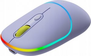 Mysz Canyon CANYON MW-22, 2 in 1 Wireless optical mouse with 4 buttons,Silent switch for right/left keys,DPI 800/1200/1600, 2 mode(BT/ 2.4GHz), 650mAh Li-poly battery,RGB backlight,Mountain lavender, cable length 0.8m, 110*62*34.2mm, 0.085kg 3