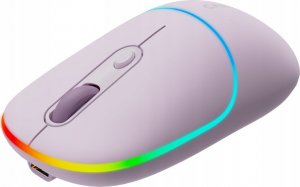Mysz Canyon CANYON MW-22, 2 in 1 Wireless optical mouse with 4 buttons,Silent switch for right/left keys,DPI 800/1200/1600, 2 mode(BT/ 2.4GHz), 650mAh Li-poly battery,RGB backlight,Pearl rose, cable length 0.8m, 110*62*34.2mm, 0.085kg 3