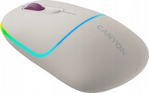 Mysz Canyon CANYON MW-22, 2 in 1 Wireless optical mouse with 4 buttons,Silent switch for right/left keys,DPI 800/1200/1600, 2 mode(BT/ 2.4GHz), 650mAh Li-poly battery,RGB backlight,Rice, cable length 0.8m, 110*62*34.2mm, 0.085kg 2