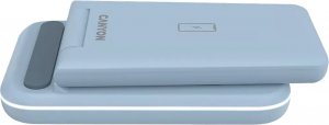 Ładowarka Canyon CANYON WS-304, Foldable 3in1 Wireless charger, with touch button for Running water light, Input 9V/2A, 12V/1.5AOutput 15W/10W/7.5W/5W, Type c to USB-A cable length 1.2m, with QC18W EU plug,132.51*75*28.58mm, 0.168Kg,Blue 6