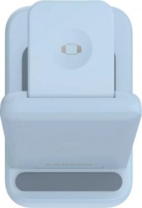 Ładowarka Canyon CANYON WS-304, Foldable 3in1 Wireless charger, with touch button for Running water light, Input 9V/2A, 12V/1.5AOutput 15W/10W/7.5W/5W, Type c to USB-A cable length 1.2m, with QC18W EU plug,132.51*75*28.58mm, 0.168Kg,Blue 7