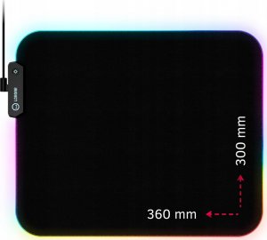 Podkładka Lorgar Lorgar Steller 913, Gaming mouse pad, High-speed surface, anti-slip rubber base, RGB backlight, USB connection, Lorgar WP Gameware support, size: 360mm x 300mm x 3mm, weight 0.250kg 1