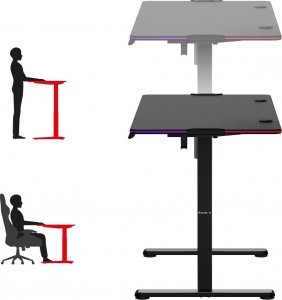 Biurko Huzaro Hero 8.2 RGB Czarne 120 cmx60 cm 12