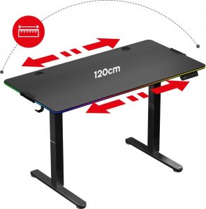 Biurko Huzaro Hero 8.2 RGB Czarne 120 cmx60 cm 5