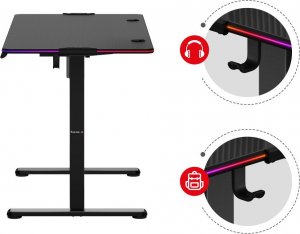 Biurko Huzaro Hero 8.2 RGB Czarne 120 cmx60 cm 9