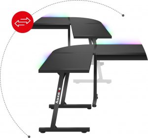 Biurko Huzaro Hero 6.0 RGB LED Czarne 147 cmx48 cm 13