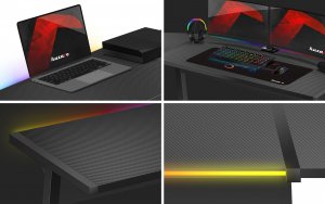 Biurko Huzaro Hero 6.0 RGB LED Czarne 147 cmx48 cm 15