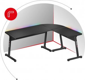 Biurko Huzaro Hero 6.0 RGB LED Czarne 147 cmx48 cm 3