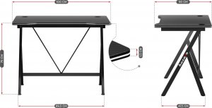Biurko Huzaro Hero 1.4 Czarne 100 cmx50 cm 14