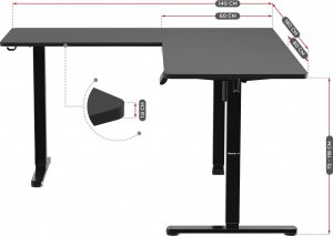 Biurko Huzaro Hero 9.5 Czarne 160 cmx60 cm 16