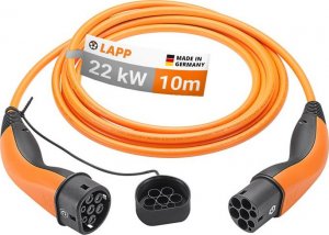 Kabel do ładowania samochodów LAPP Typu 2, do 22 kW, 10 m, pomarańczowy (5555931037) 1