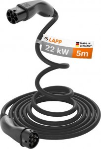 Kabel do ładowania samochodów LAPP Helix Typu 2, do 22 kW, 5 m, czarny (5555935003) 1