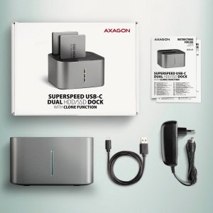 Stacja dokująca Axagon Stacja dokujšca ADSA-DC USB 3.2 Gen 1 - 2x SATA 6G 2.5'/3.5' SSD/HDD 9