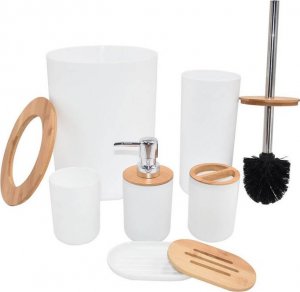 Aptel Zestaw Akcesoriów Łazienkowych zdobione Kryształkami 6 sztuk biały AG740A 3