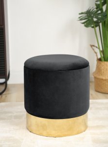 Fabryka Mebli Akord Pufa otwierana ze schowkiem welurowa GOLDEN Czarna 5