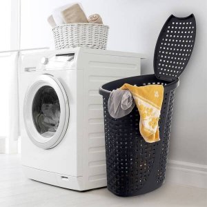 Kosz na pranie Orion z pokrywą 45 l 41x32x61 cm Czarny 2