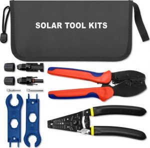 Qoltec Zestaw narzędzi solarnych kompatybilnych ze złšczami MC4 | Zaciskarka + Szczypce do cišgania izolacji 4
