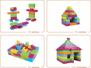 Marioinex Marioinex Polskie Klocki BUDOWLANE CEGŁY 33 elementów, PASTEL 7