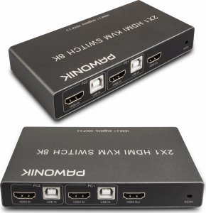 Pawonik KONSOLA KVM HDMI 2.1 PRZEŁĄCZNIK SWITCH 4K120HZ 8K 2