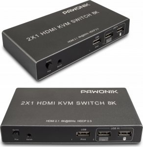 Pawonik KONSOLA KVM HDMI 2.1 PRZEŁĄCZNIK SWITCH 4K120HZ 8K 3