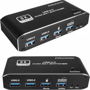 Pawonik Konsola KVM HDMI 2.1 Przełącznik SWITCH 4K120HZ 8K 3