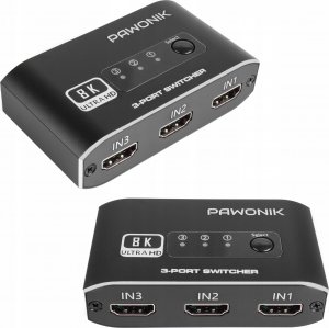 Pawonik SWITCH HDMI 2.1 3X1 PRZEŁĄCZNIK 8K 4K 120HZ 240HZ 4