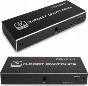 Pawonik SWITCH HDMI 2.1 3X1 PRZEŁĄCZNIK 8K 4K 120HZ 240HZ 3
