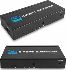Pawonik SWITCH HDMI 2.1 5X1 PRZEŁĄCZNIK 8K 4K 120HZ 240HZ 6
