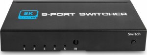 Pawonik SWITCH HDMI 2.1 5X1 PRZEŁĄCZNIK 8K 4K 120HZ 240HZ 8