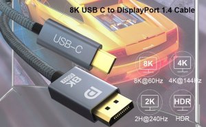 Kabel USB Pawonik USB-C - DisplayPort Szary (365 JL-8KCD20) 10