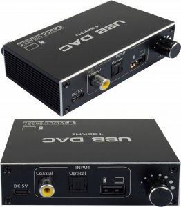 System przekazu sygnału AV Pawonik KONWERTER AUDIO USB DAC TOSLINK COAXIAL CINCH AUX WZMACNIACZ REGULACJA BASS 2