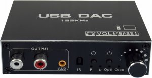System przekazu sygnału AV Pawonik KONWERTER AUDIO USB DAC TOSLINK COAXIAL CINCH AUX WZMACNIACZ REGULACJA BASS 5