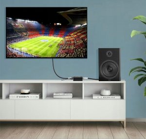 System przekazu sygnału AV Pawonik KONWERTER AUDIO USB DAC TOSLINK COAXIAL CINCH AUX WZMACNIACZ REGULACJA BASS 6