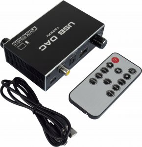 System przekazu sygnału AV Pawonik KONWERTER AUDIO USB DAC TOSLINK COAXIAL CINCH AUX WZMACNIACZ REGULACJA BASS 8