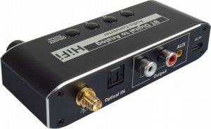 System przekazu sygnału AV Pawonik ODBIORNIK BLUETOOTH 5.0 KONWERTER AUDIO DAC TOSLINK 2X CINCH AUX BT + USB 11